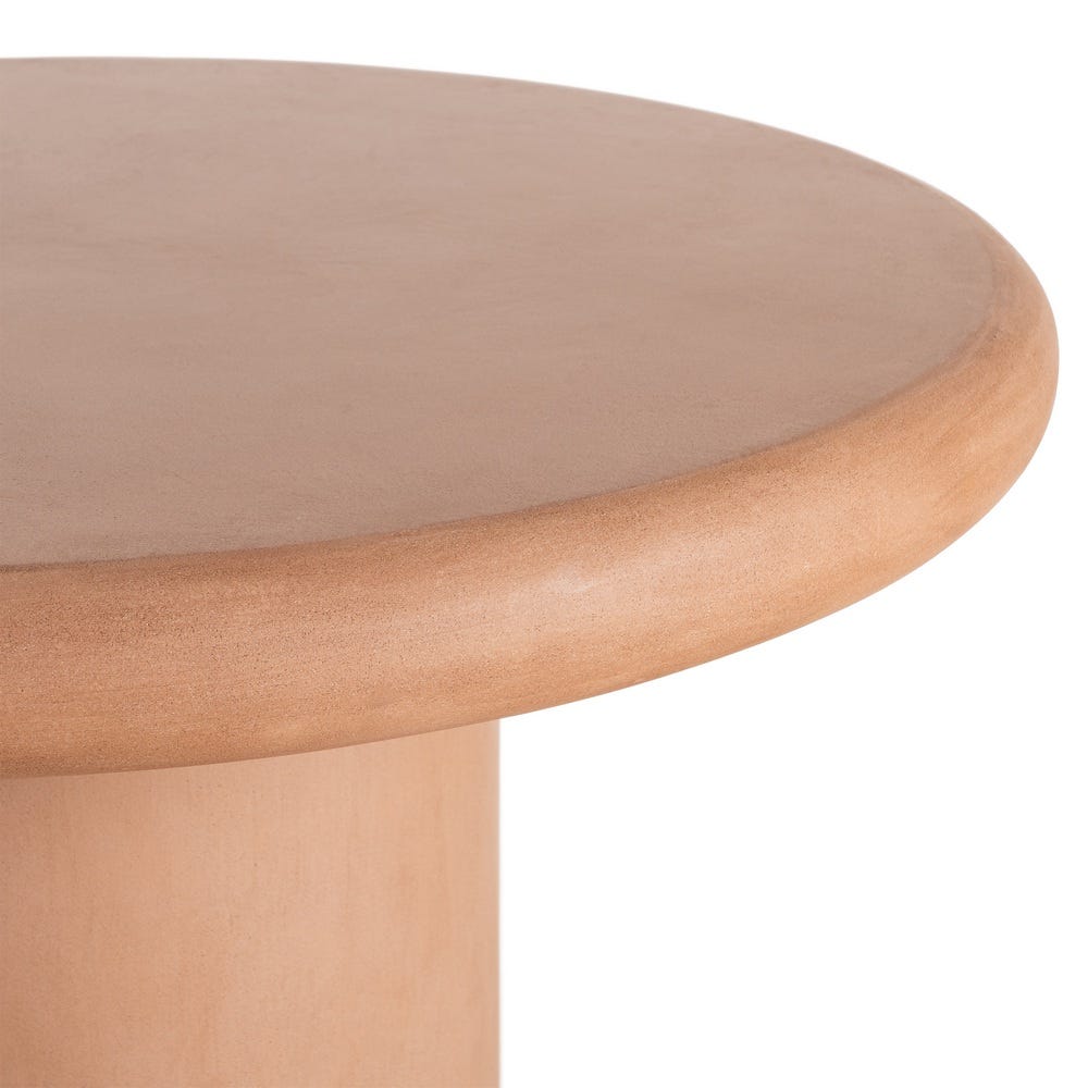 Mesa comedor teja DM-microcemento salón 120 x 120 x 76 cm. Material y acabado: DM-MICROCEMENTO · TEJA. Fotografía 3
