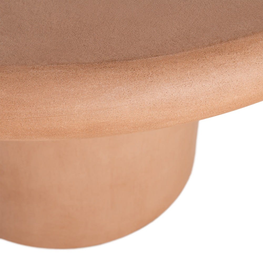 Mesa comedor teja DM-microcemento salón 120 x 120 x 76 cm. Material y acabado: DM-MICROCEMENTO · TEJA. Fotografía 5