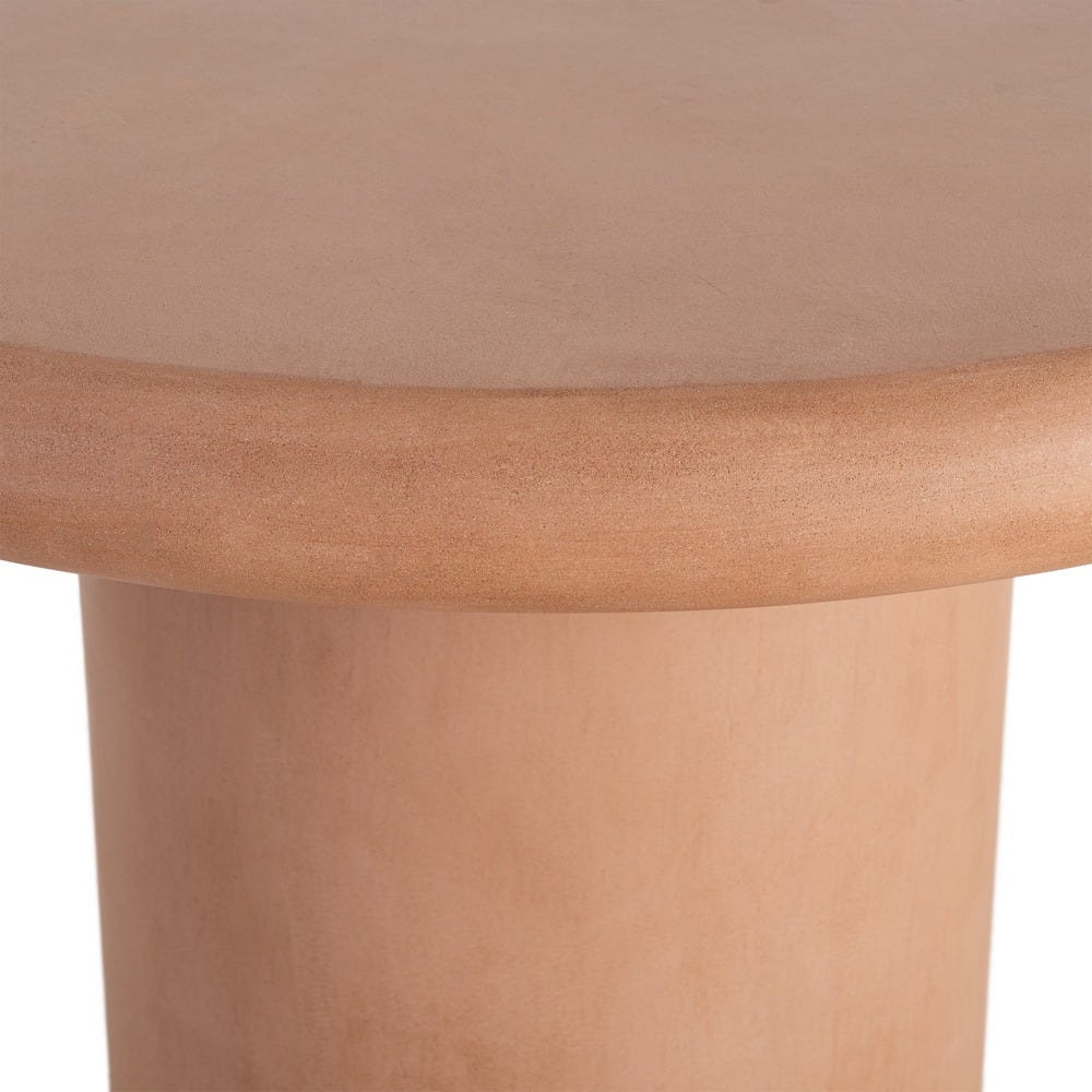 Mesa comedor teja DM-microcemento salón 120 x 120 x 76 cm. Material y acabado: DM-MICROCEMENTO · TEJA. Fotografía 7
