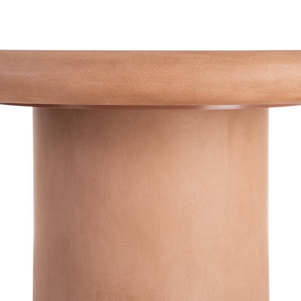 Mesa comedor teja DM-microcemento salón 120 x 120 x 76 cm. Material y acabado: DM-MICROCEMENTO · TEJA. Fotografía 8