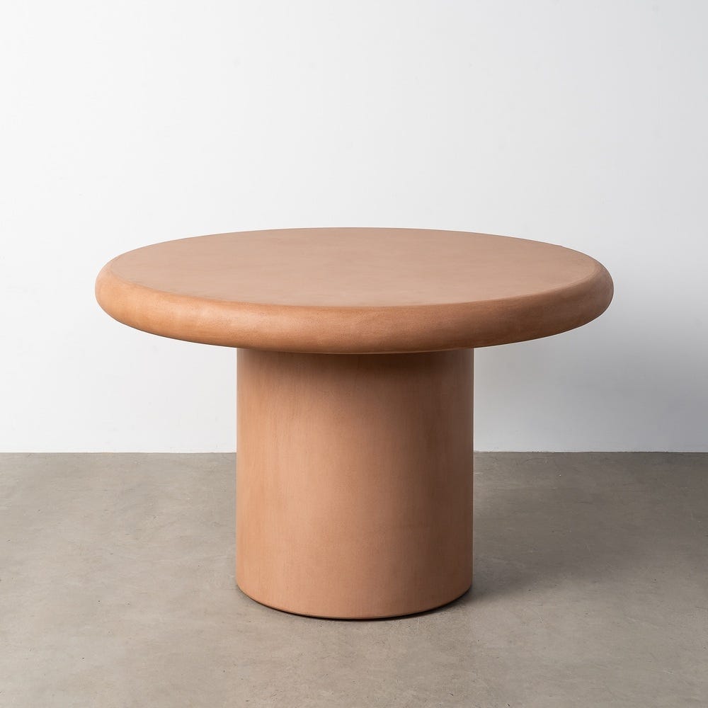 Mesa comedor teja DM-microcemento salón 120 x 120 x 76 cm. Material y acabado: DM-MICROCEMENTO · TEJA. Fotografía 13