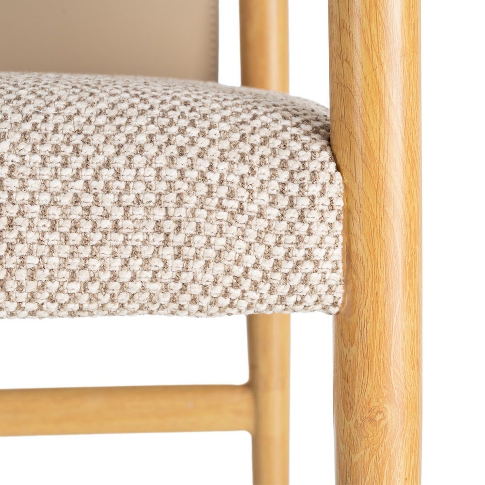 Silla con brazos natural-beige 50 x 50 x 81,50 cm. Material y acabado: METAL / TEJIDO · NATURAL-BEIGE. Fotografía 3