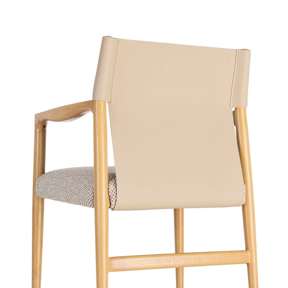Silla con brazos natural-beige 50 x 50 x 81,50 cm. Material y acabado: METAL / TEJIDO · NATURAL-BEIGE. Fotografía 4