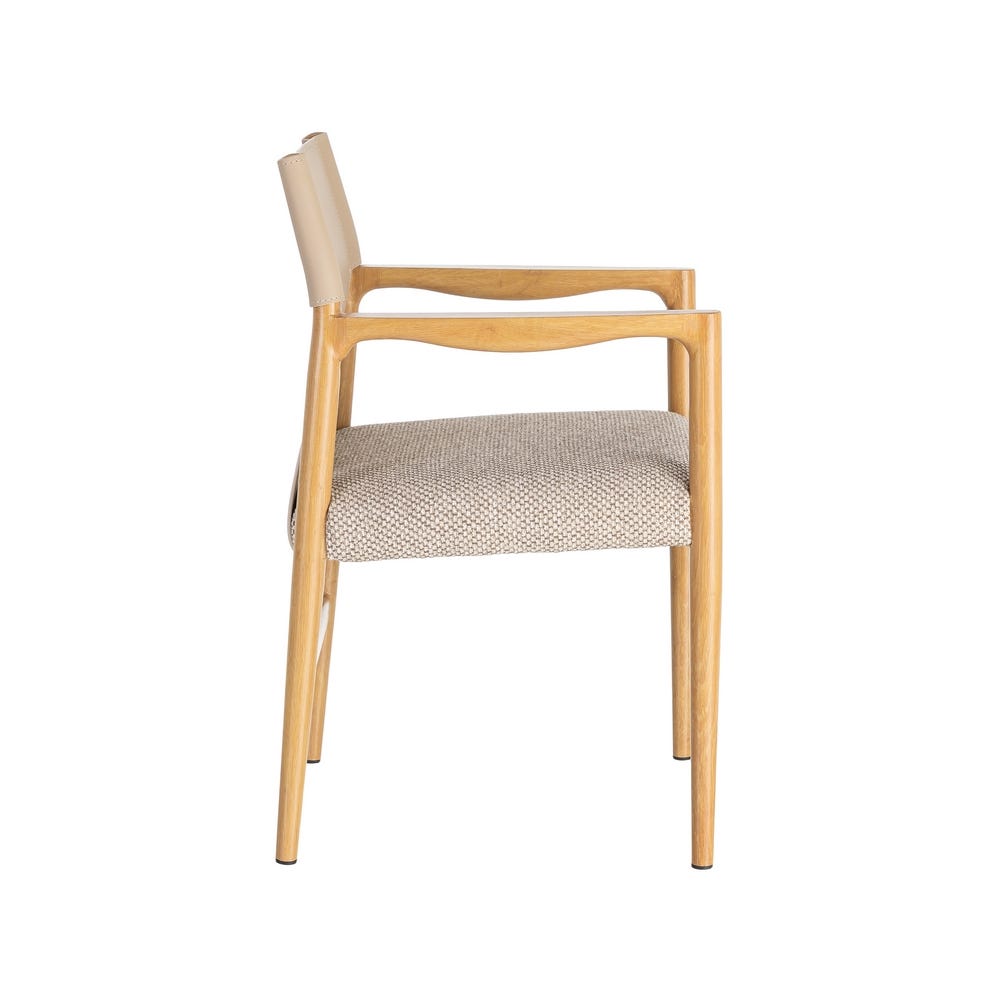 Silla con brazos natural-beige 50 x 50 x 81,50 cm. Material y acabado: METAL / TEJIDO · NATURAL-BEIGE. Fotografía 5