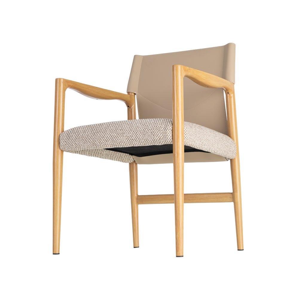 Silla con brazos natural-beige 50 x 50 x 81,50 cm. Material y acabado: METAL / TEJIDO · NATURAL-BEIGE. Fotografía 7