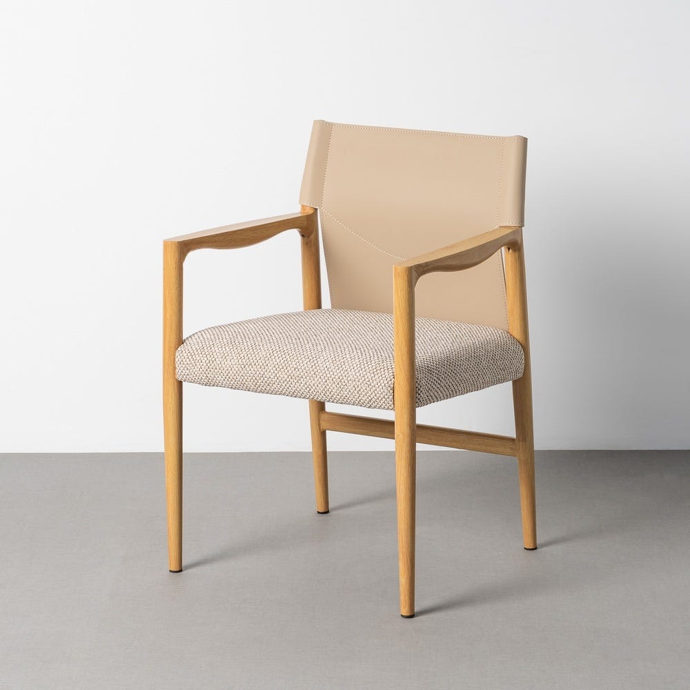 Silla con brazos natural-beige 50 x 50 x 81,50 cm. Material y acabado: METAL / TEJIDO · NATURAL-BEIGE. Fotografía 12